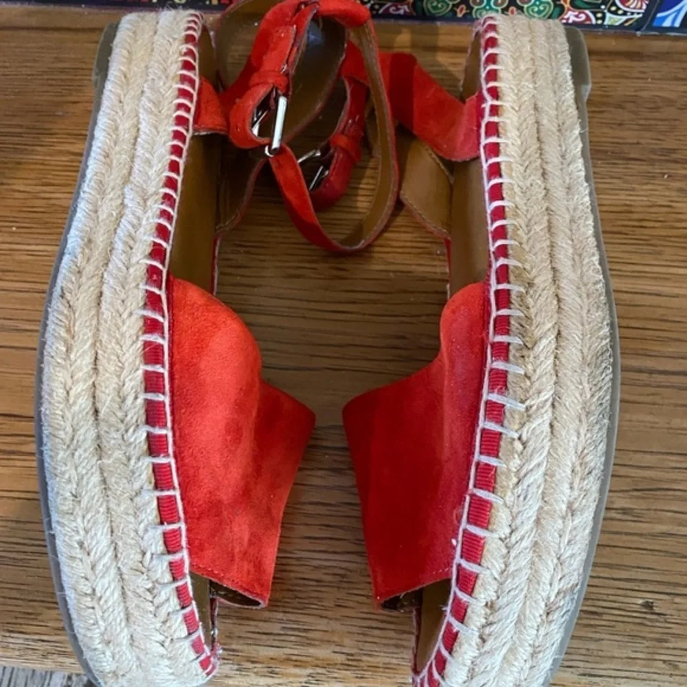 SARTO from NORDSTROM red espadrille platforms❣️EUC